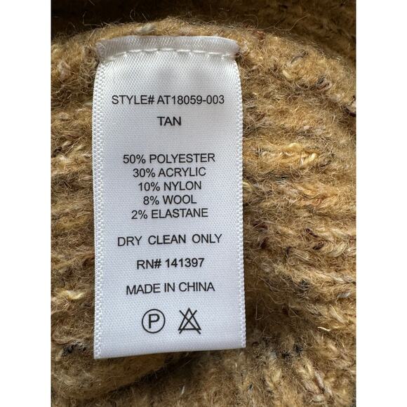 New ~ ASTR the LABEL ~ Women's Tan Cold Shoulder Sleeve Pullover Sweater Size XL - Picture 8 of 8